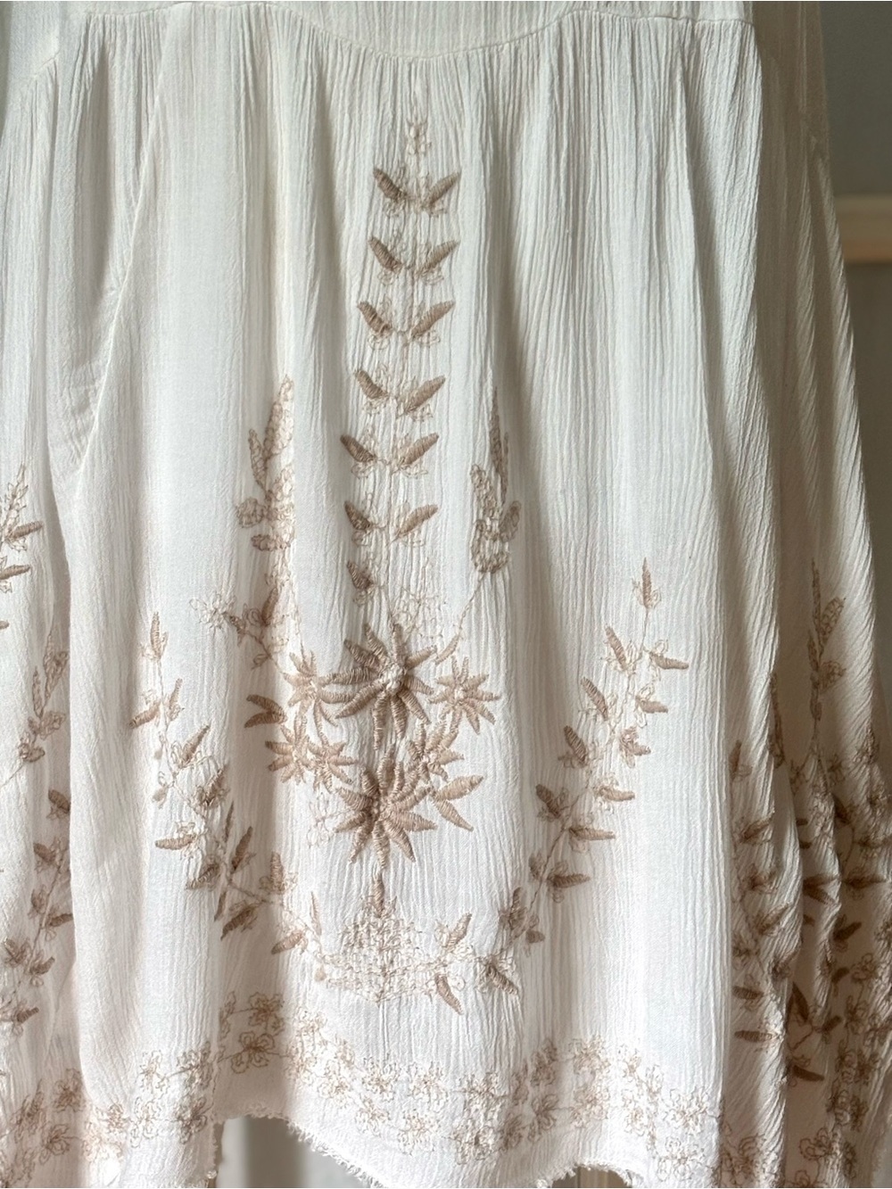 Free People Meadows Of Medallions Ivory Boho Handkerchief Dress - Picture 7 of 13